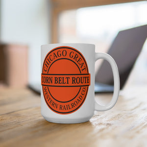 Chicago Great Corn Belt Route Western Railroad Steam Engine Model Locomotive Mug Gift for Train Lovers
