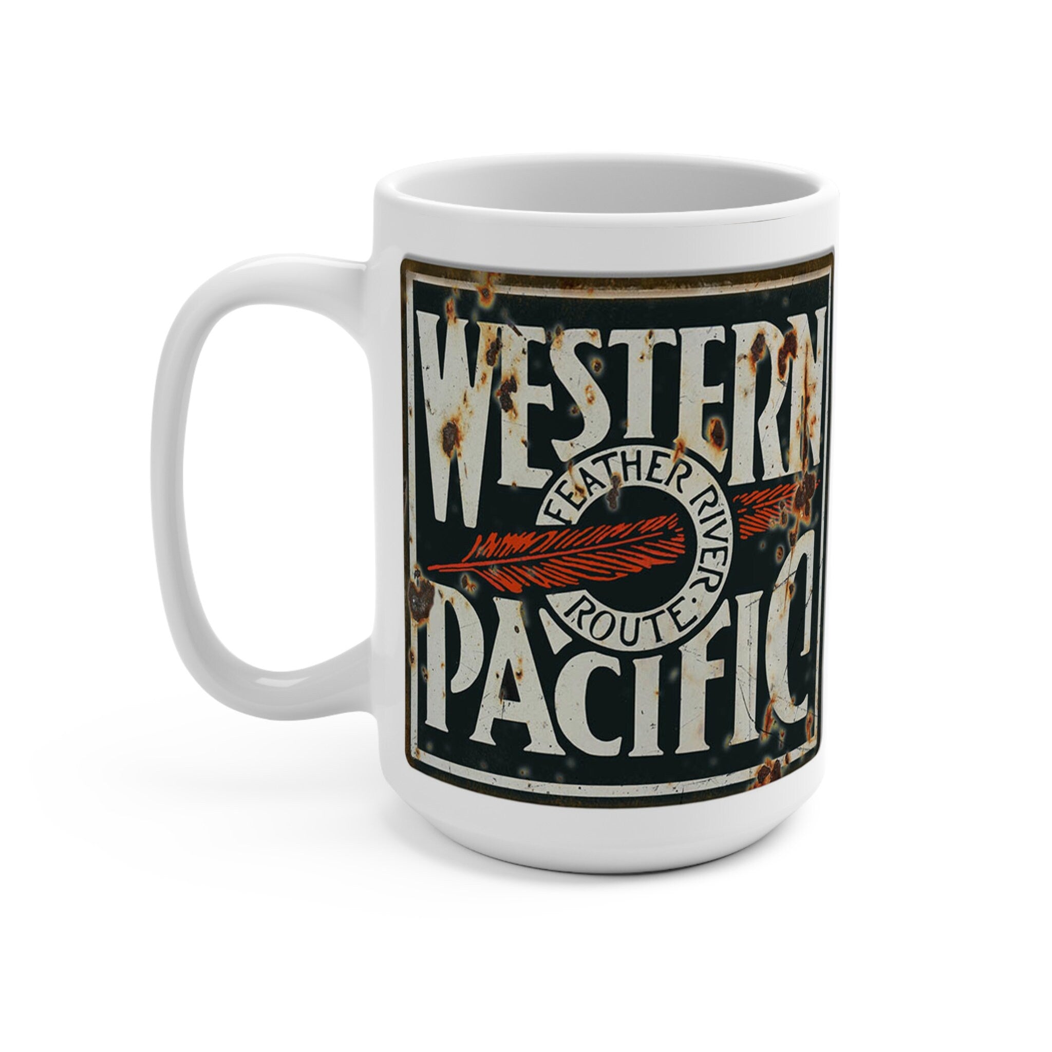 Western Pacific Railroad Train Mug Vintage Style Coffee Cup For Collectors