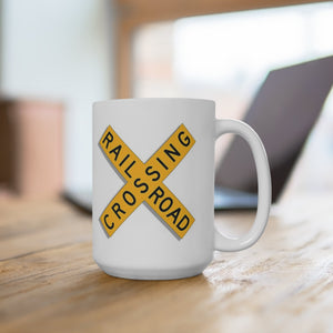 Railroad Crossing Train Coffee Cup Mug Gift For Train Lover