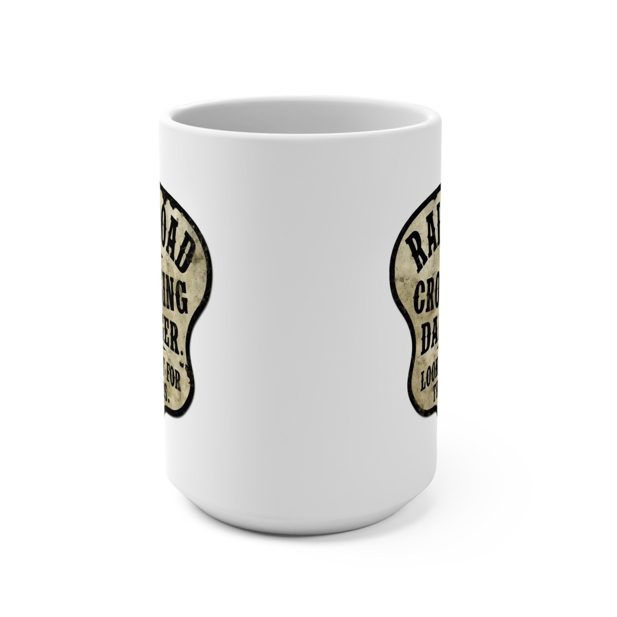 Railroad Crossing Danger Mug Train Ideal Coffee Cup for Train Lover