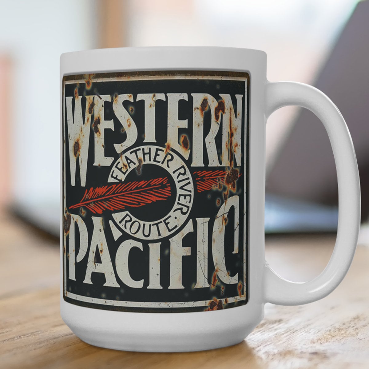 Western Pacific Railroad Train Mug Vintage Style Coffee Cup For Collectors