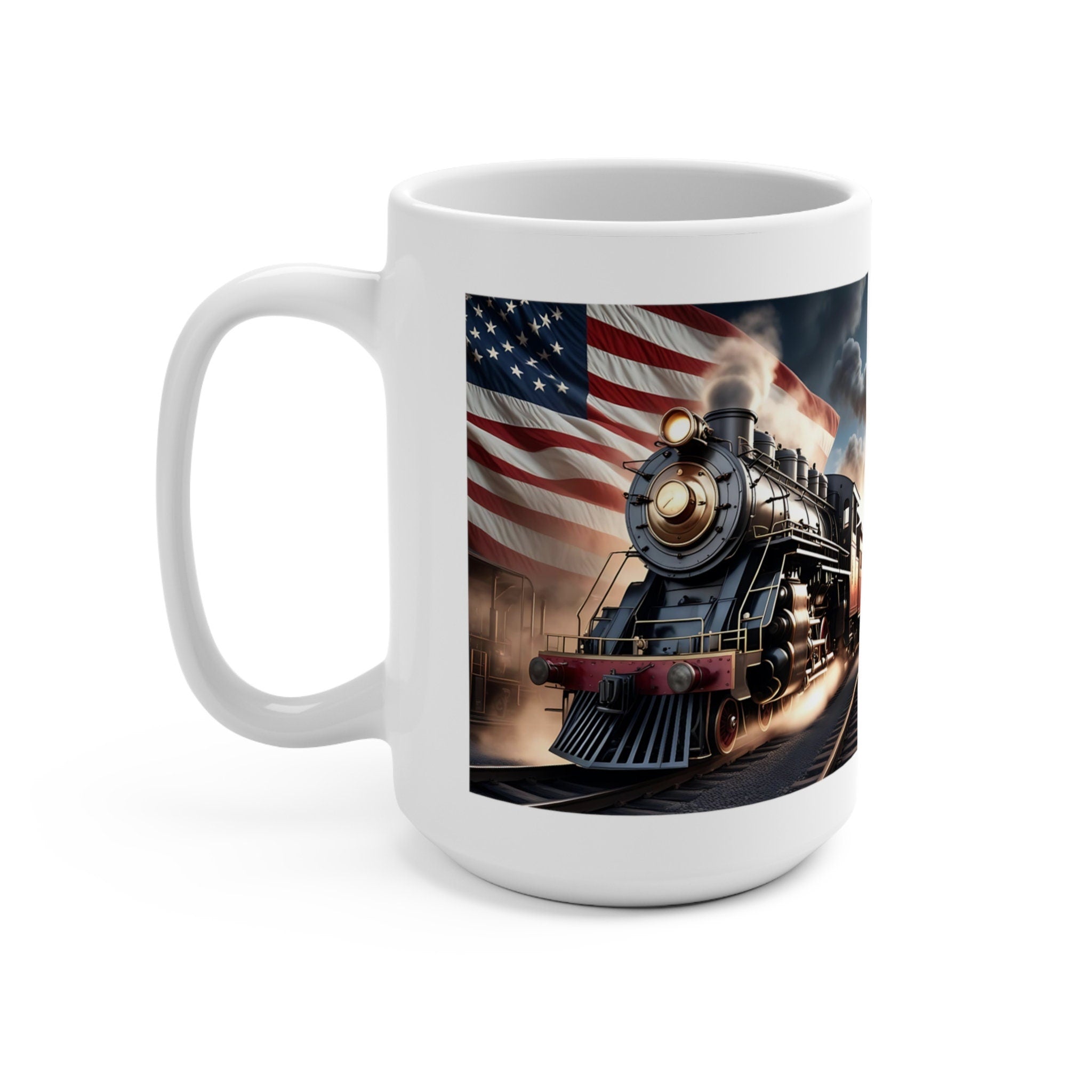 American Steam Engine Railroad Coffee Mug Gift For Train Lover