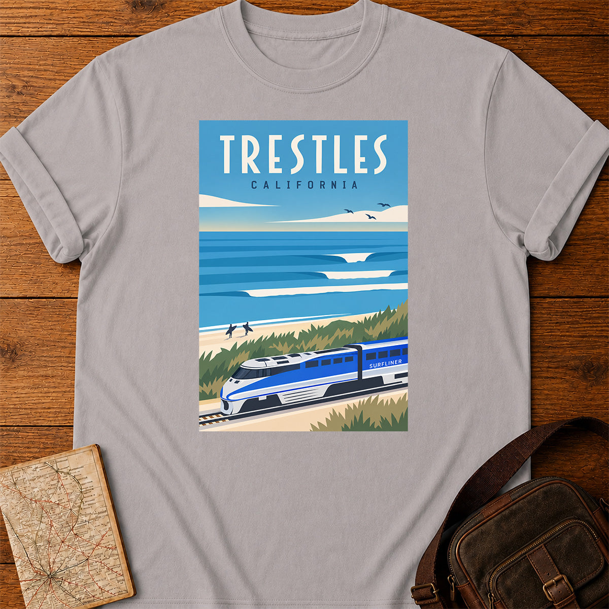 Train To Trestles Beach California T-shirt