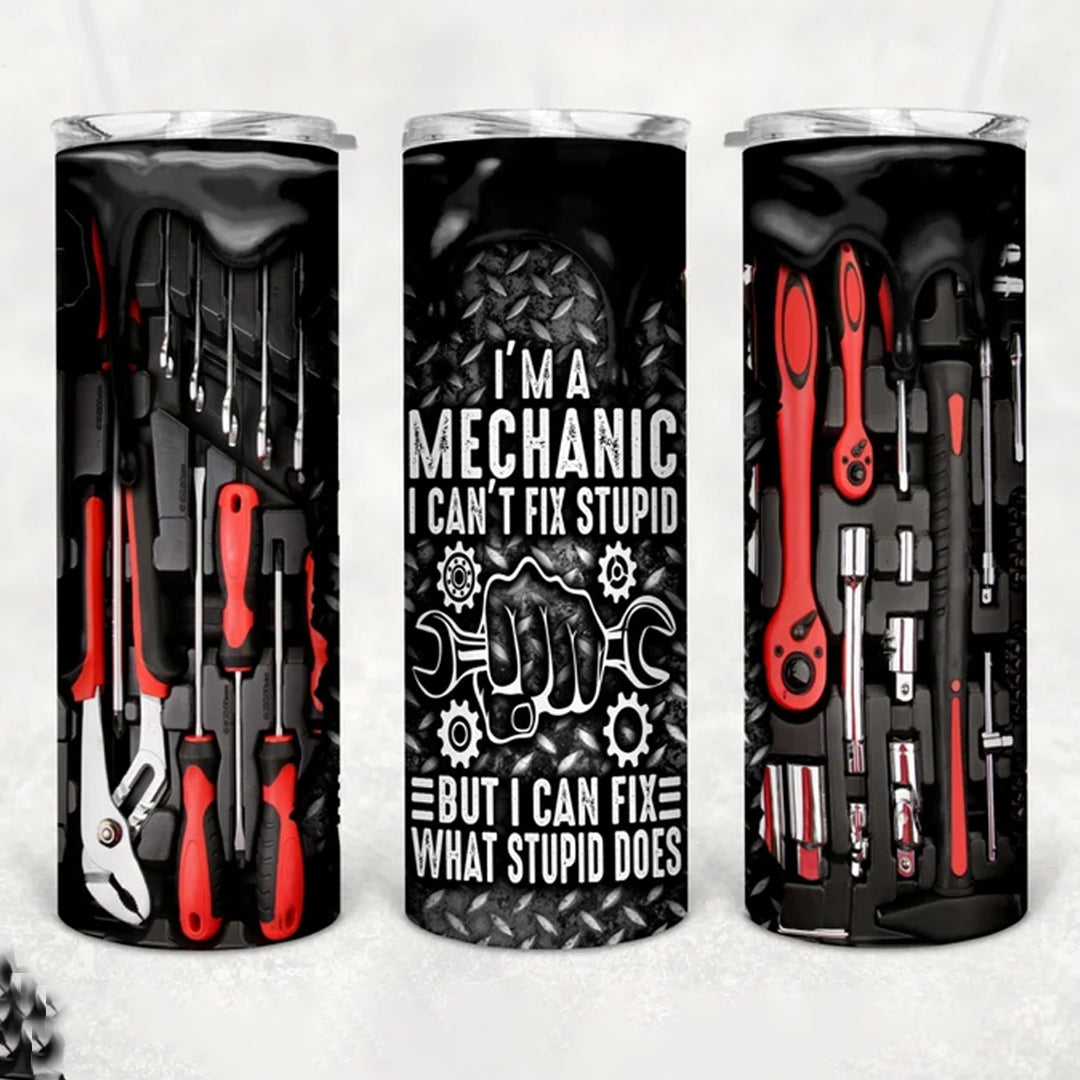 I'm a Mechanic 20 Oz Skinny Tumbler Mechanic Tumbler Tool Box, Automotive Tumbler